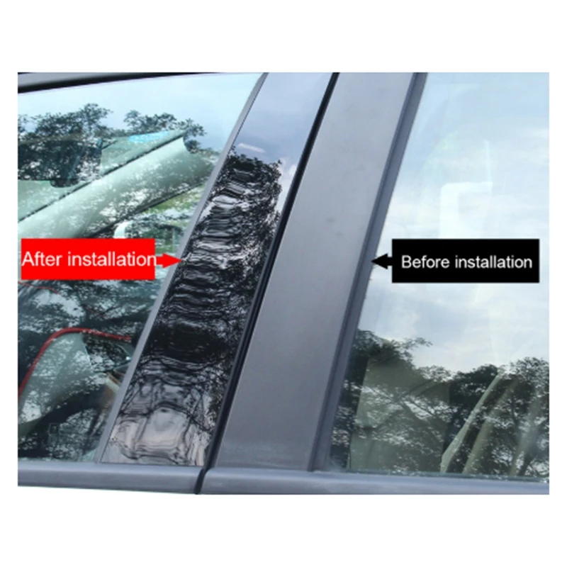 For Hyundai Creta Ix25 Car Window BC Column Decorative Sticker Trim Mirror Reflection Panel Exterior Accessories 2016-2019