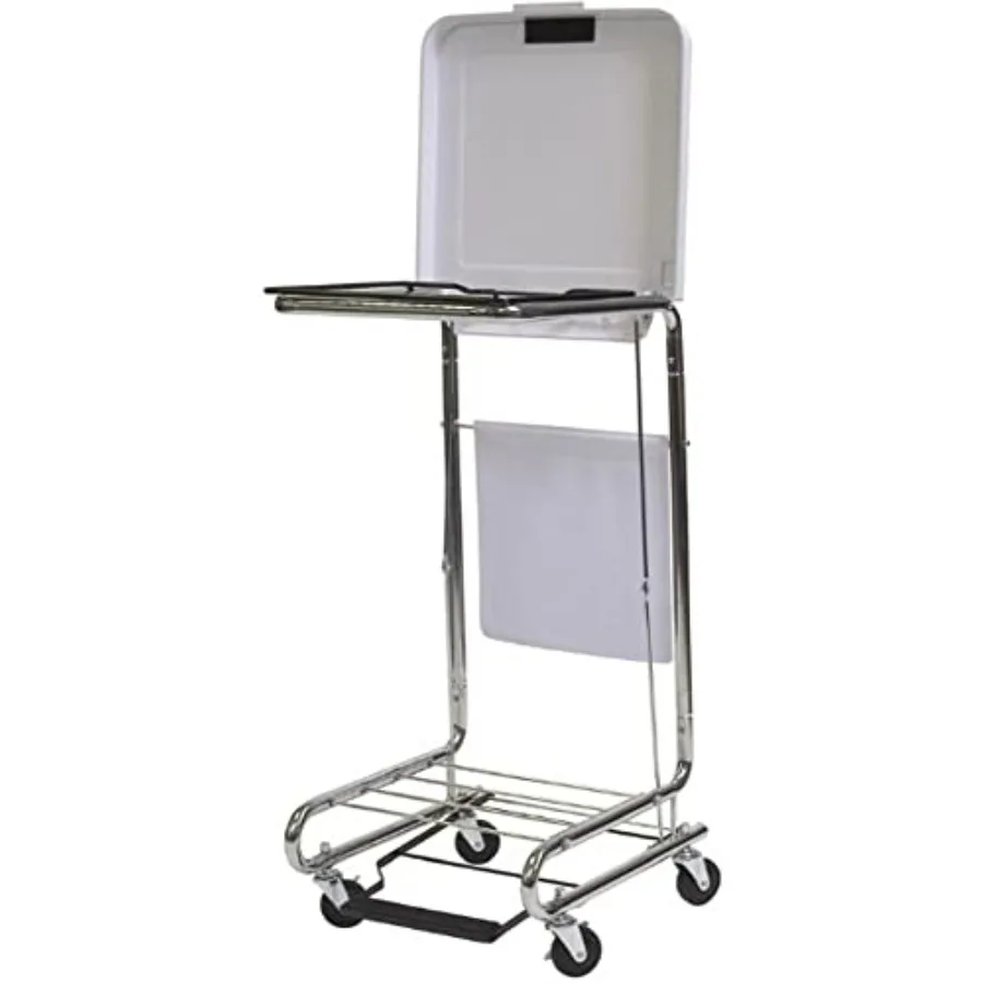 

Lumex 5532B Covered Square Hamper with Easy-open Lid, Black Metal Footpad with Rubber Pad, Chrome-plated Frame, 16" x 12" Hampe