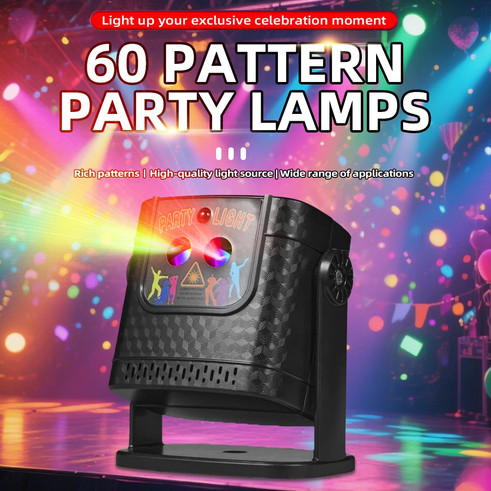USB Powered Laser Stroboscopic Party Lights DJ Disco Projectors Portable Family Camping Decorations Light Show for Events