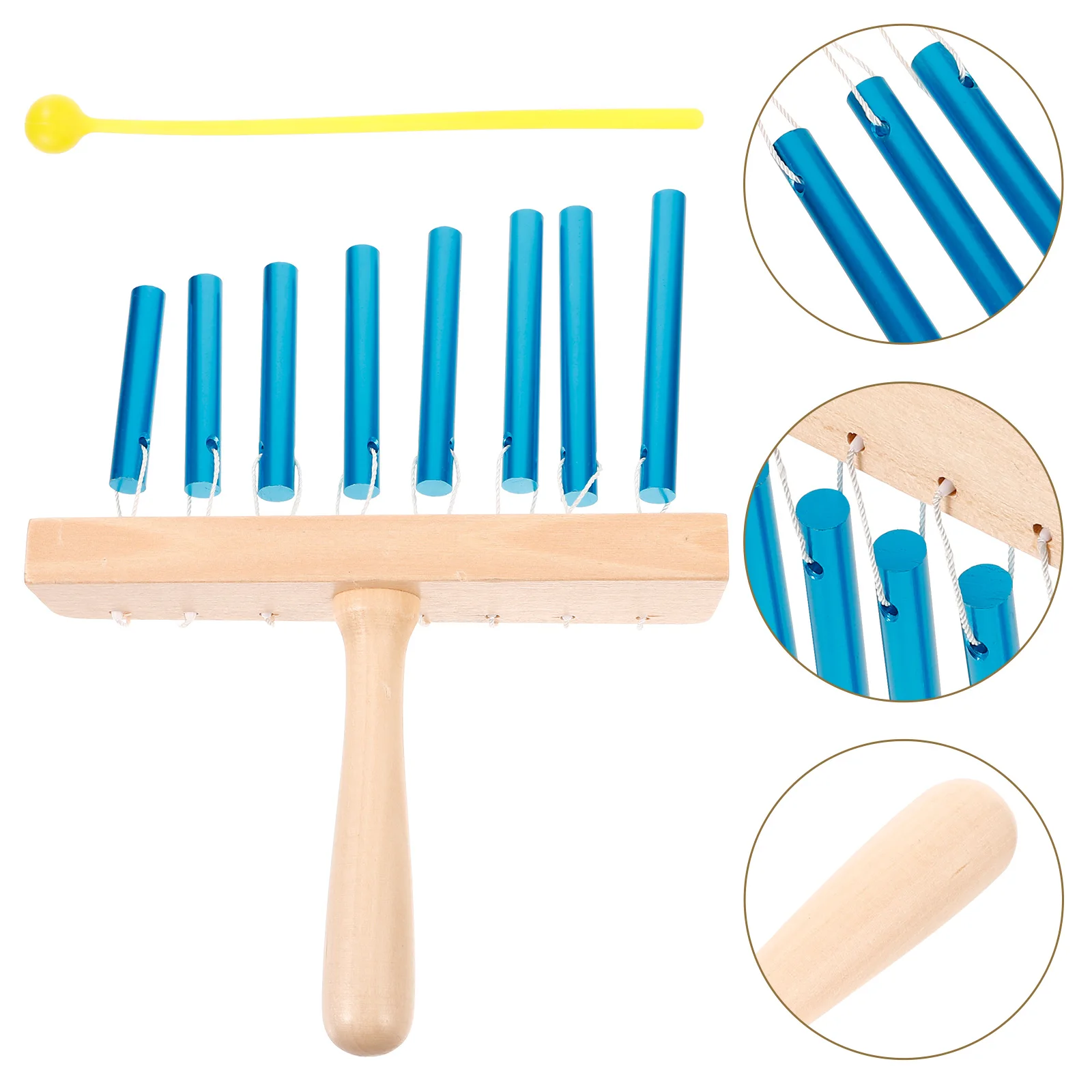 

8 Bars Tabletop Wind Chimes Beginner Percussion Instrument With Mallet Orff Music Desktop Bar Wind Bell Single Row