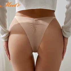 Meet'r Women Sexy Ice Silk Panties Low-Rise Temptation Lingerie Female G String Underwear No Trace Thong Breathable Intimates