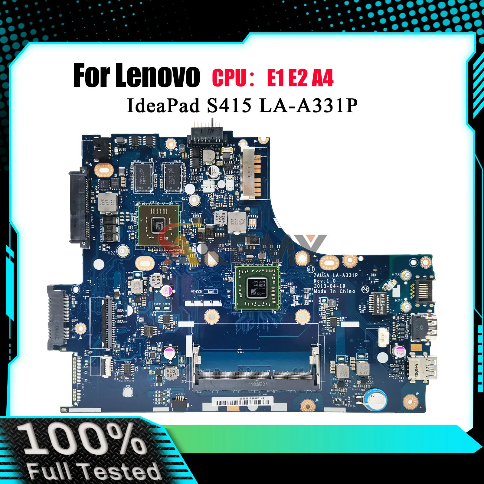 

Материнская плата ноутбука LA-A331P для Lenovo S415 с процессором EM3800 UMA, 100% полностью протестирована