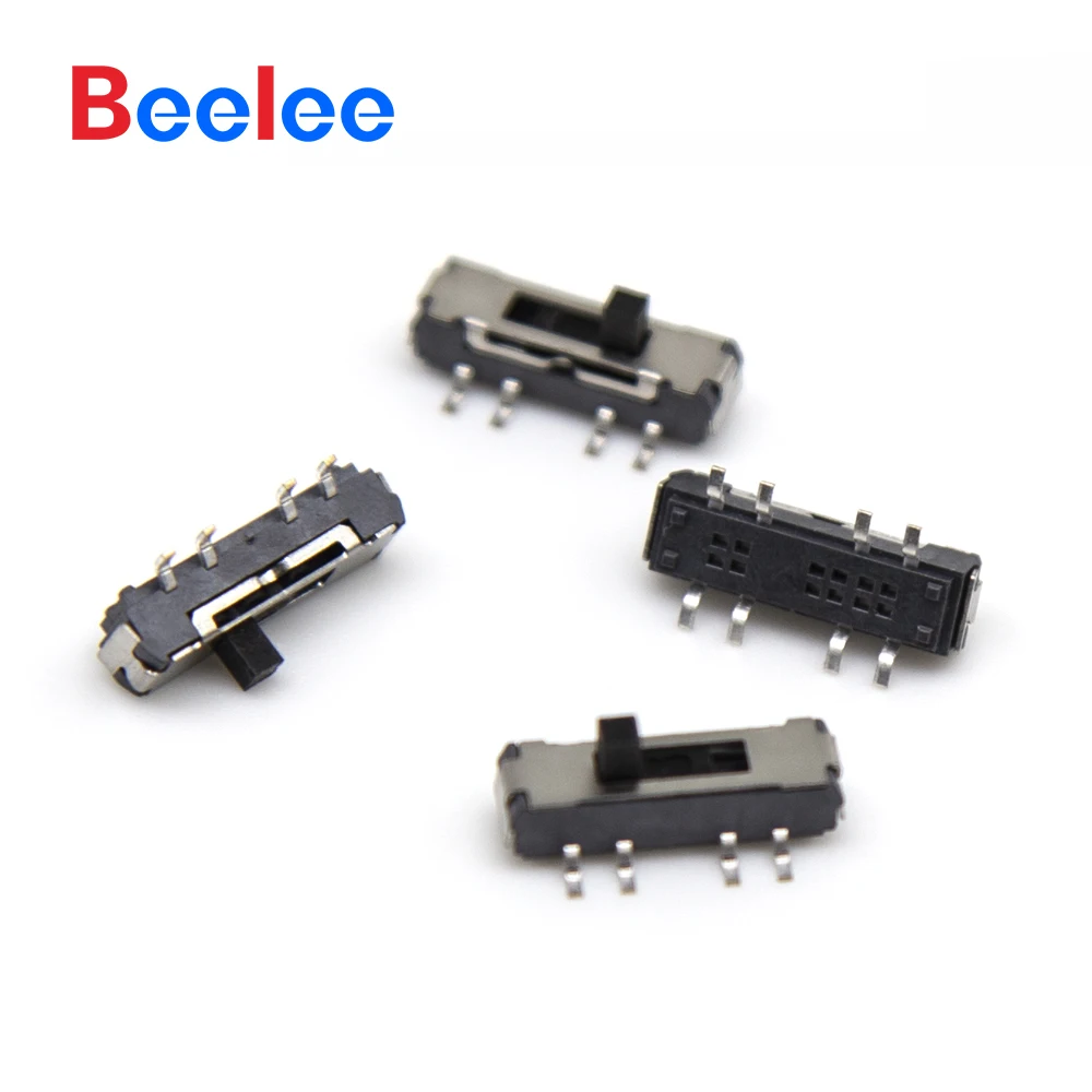 50 STKS 12 V Tuimelschakelaar BL-BD-SS06D-A-230G2 Smd Horizontale Schuifschakelaar 8 Pin Microschakelaar