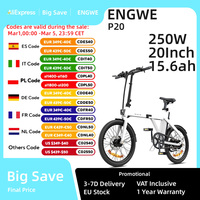 ENGWE P20 Electric Bike 20“ City Folding Ebike 36V/250W Removeable Battery Electric Bicycle Men & Women Urban Commuting