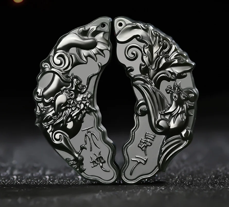 

Fine Jewelry Natural Hetian Nephrite Jade Qingyu Dragon Phoenix Jade Pendant for Men and Women