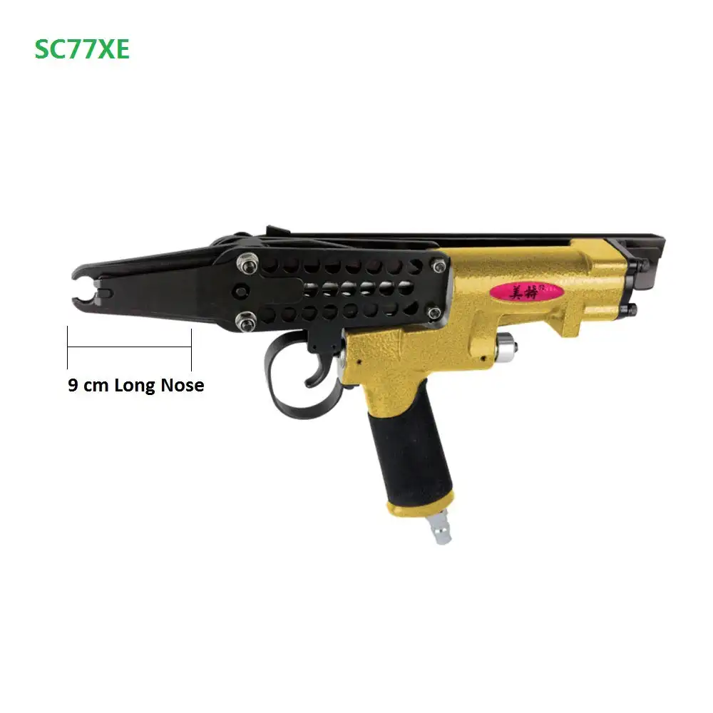 SC77XE エクステンデッドホッグリングガン 15ゲージ 3/4インチ ホッグリングプライヤー 空気圧式ロングノーズホッグリングステープラー ワイヤーケージクリッピングガン