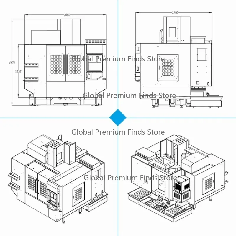 3-Axis High-Accuracy Metal Cutter – DV 855 Vertical CNC Milling Machine with BT40 Spindle Taper