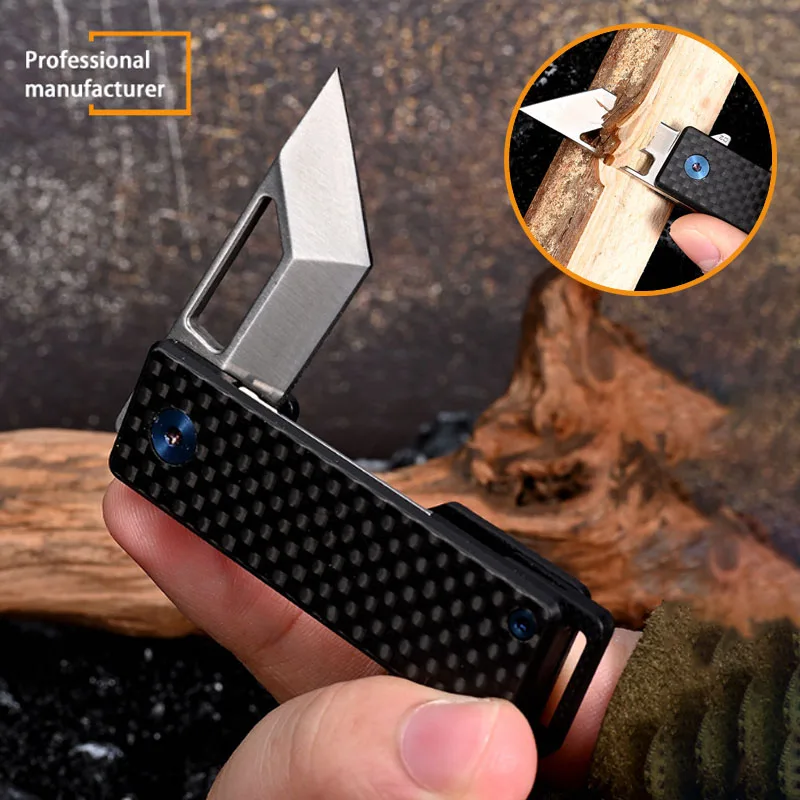 Mini Folding Knife D2 Blade G10 Handle Carbon Fiber High Stiffness Outdoor Camping EDC Out of The Box Knife