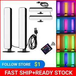 1-2 Pack LED Fill Lights RGB Ambient Lights Home Decor Lights 15 Colors Ambient Night Lights USB Lighting LED Live Video Lights