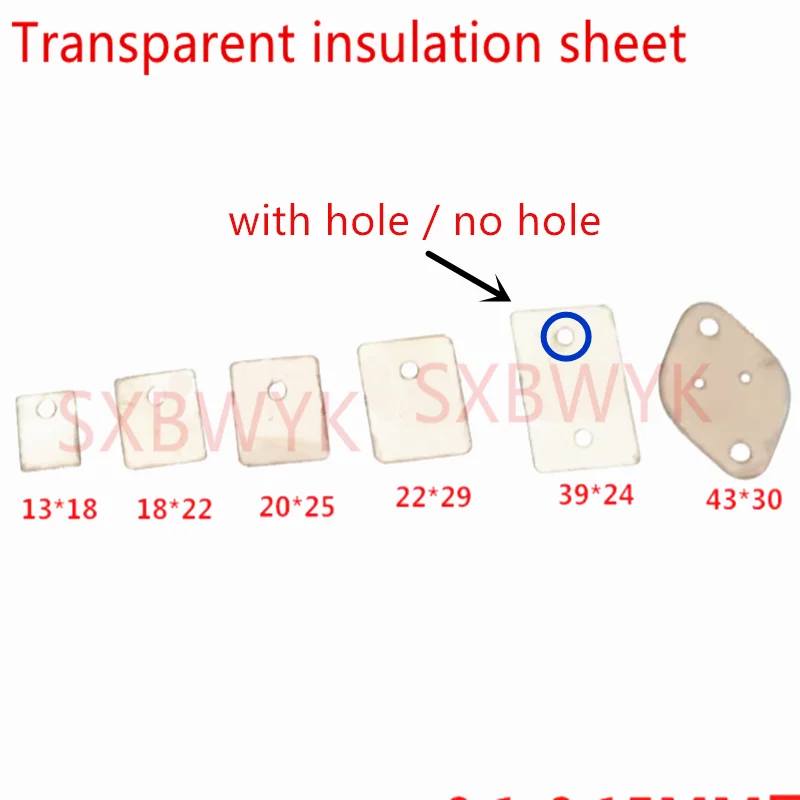 100PCS Transparent insulation sheet mica plate 13X18 18X22 20X25 22X29 22X28 39X24 24X39 30X43 43X30 TO-220 TO3L TO247