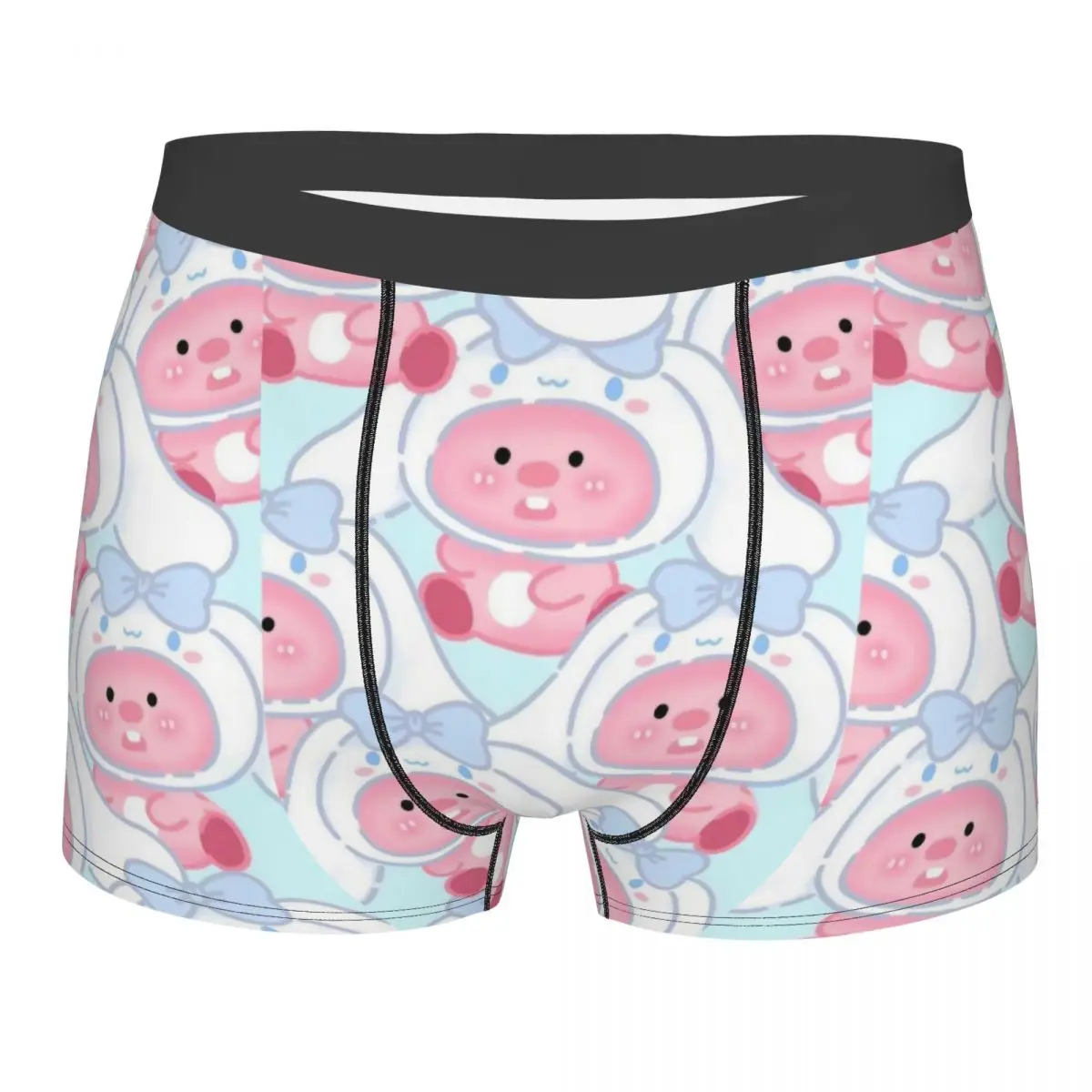 Kawaii Loopy Cartoon Beaver Men's Long Underwear Cute Boxer Briefs Shorts Panties Funny Soft Underpants for Homme S-XXL