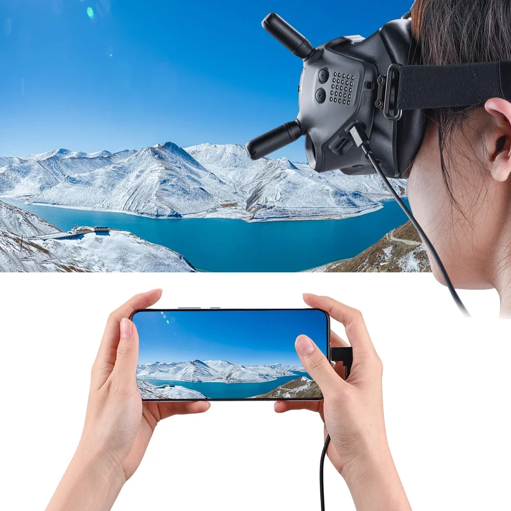 Cable de datos para DJI FPV Combo gafas V2 IOS/Tipo C/Adaptador microusb para Ipad Air/MINI tableta IPhone, gafas, accesorios