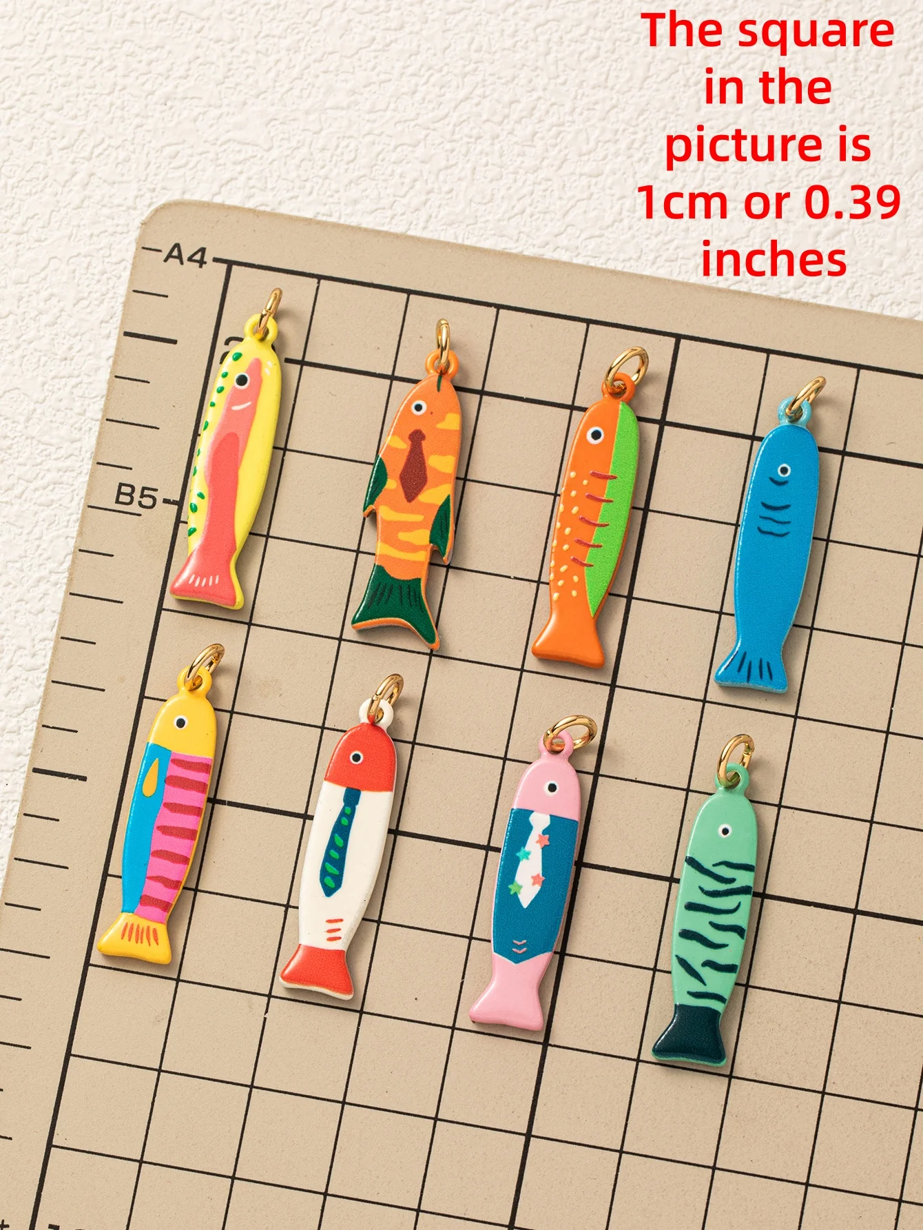 Modische Neue Sommerliche Ozean-Stil Bunte Kleine Fisch DIY Anhänger Charms für Schmuckherstellung – Detail 1