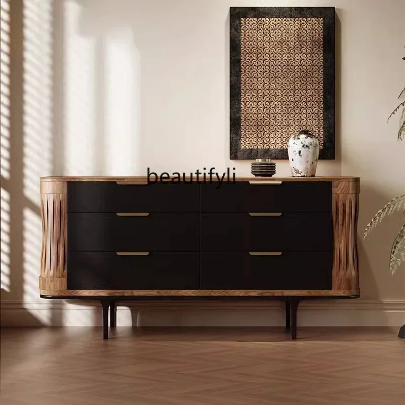 K185 Vintage Style Solid Wood Chest of Drawers Storage Cabinet Retro Modern Simple Villa Living Room with Drawers Storage Cabine