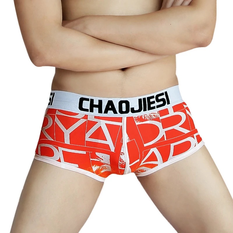 Men's Underwear, Men's Boxer Briefs, Korean Style Trendyy Stylish, Breathable and Trendy Men's Fashion Printed Sexy Cotton Boxer Briefs, Shorts, Aro Pants, Loose