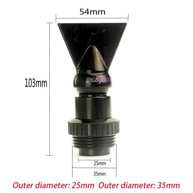 360-Degree Rotating New Black Aquarium Tank Pump Duckbill Water Outlet Nozzle Duckbilled Return Pipe Fitting Size S/M/L/XL 1PCS