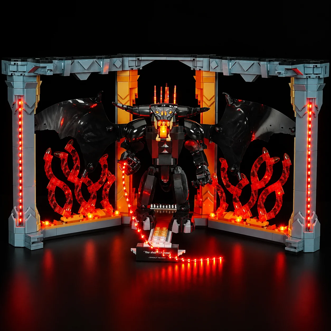 Luz LED HPROSPER para Lego 10367 Icones El Señor de los Anillos: Modelo de bloques de construcción Balrog Book Nook (Juego Lego NO incluido)