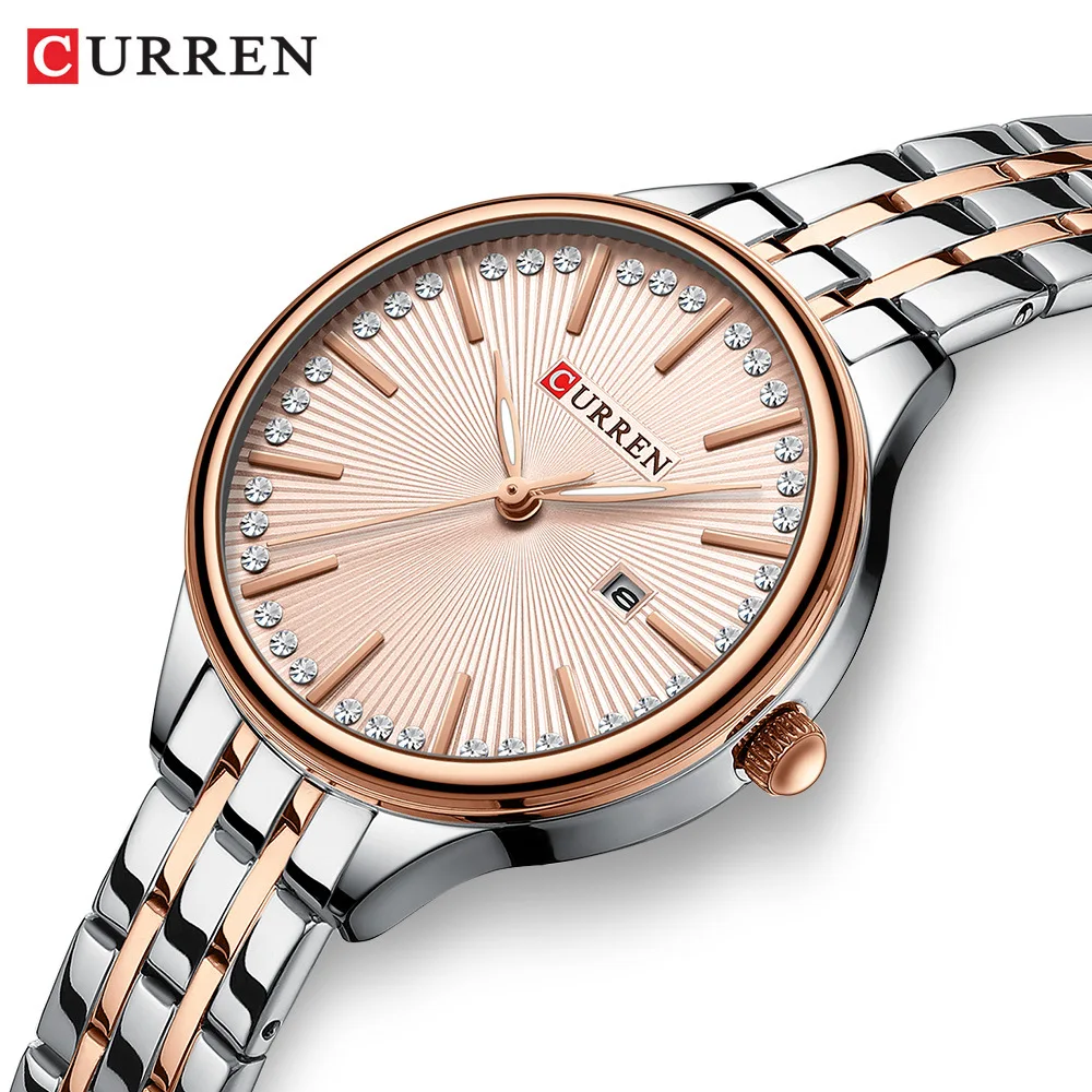 

CURREN 9099 Women's Quartz Watch Fashion Calendar Casual Waterproof Stainless Steel Strap Business Lady Watches reloj mujer