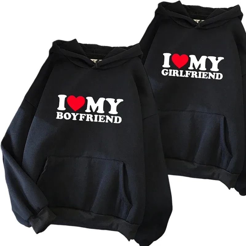2025 Venta caliente pareja Sudadera con capucha clásico amor BF GF impreso sudadera toda la temporada hombre mujer hogar al aire libre Casual deportivo Jersey suelto