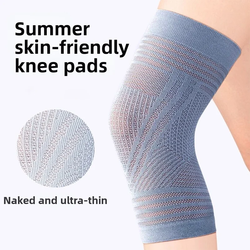 1Pair Elastic Knee Braces Compression Breathable Running Hiking Warm Knee Sleeves Anti Slip Thin Air Conditioning Knee Brace