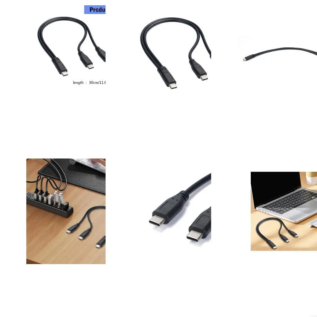 193A USB C Splitter to Multiple Charging Cable Fast Cord for Mobile and Electronics Devices Power Supply 30cm Short