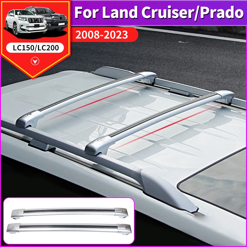 For 2008-2021 Toyota Land Cruiser 200 Prado 150 Lc150 LC200 Security Lock Kayak Surfboard Aluminum Alloy Roof Rack Cross Bar