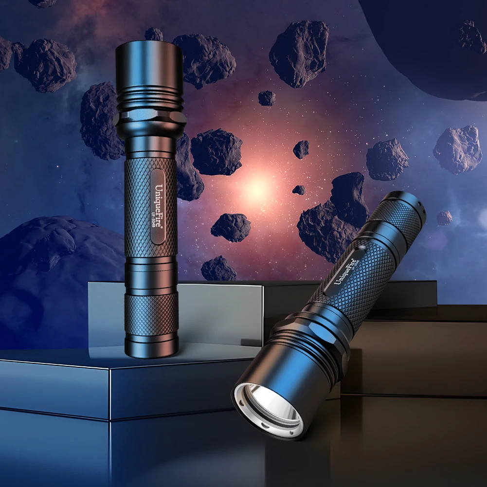 UniqueFire 504B Mini LED Flashlight 136mm Length 5 Modes White Light Torch 3000 Lumens for Outdoor Activity,Camping,Hiking