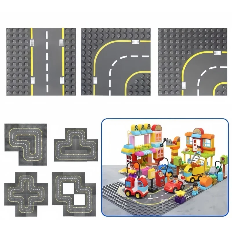 2PCS Big Particles Building Blocks City Construct Road Street Base Plates Sets Diy Bricks Accessories Educational Toys For kids
