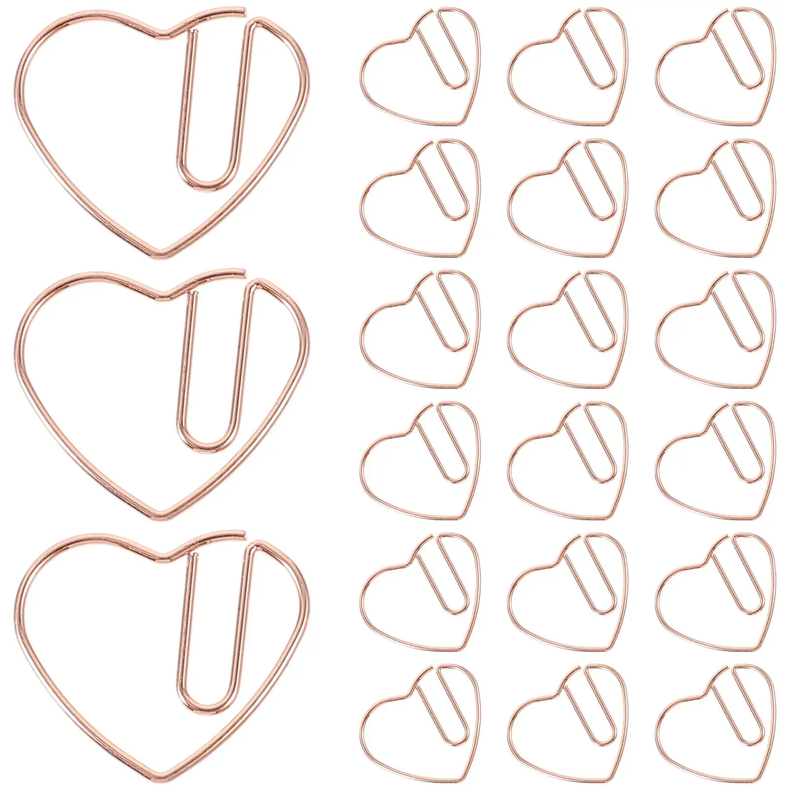 50 Pcs Document Clips File Crafts Decorative Paper for Metal Heart Shaped Paperclips