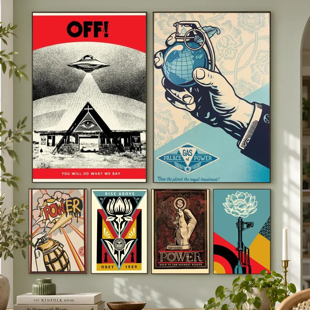 Shepard Fairey Art Street No Poster Wall Art Home Decor Living Room Bedroom Office Dorm Apartment Gift
