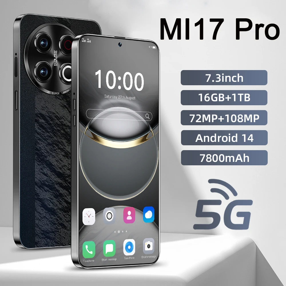

NEW 2026 HOT Silicone Case For MI 17 Pro 7.3 inch 16GB 1TB 5G 7800mAh 108MP Type-C PC