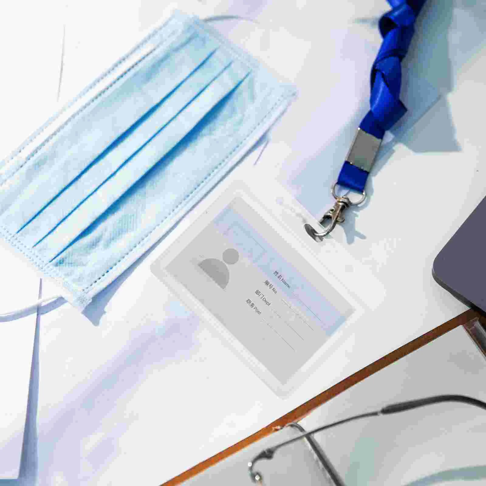 10Pcs Clear Card Holder ID Cards Sleeve Anti-scratch Working Cards Protector Plastic Badge Protector