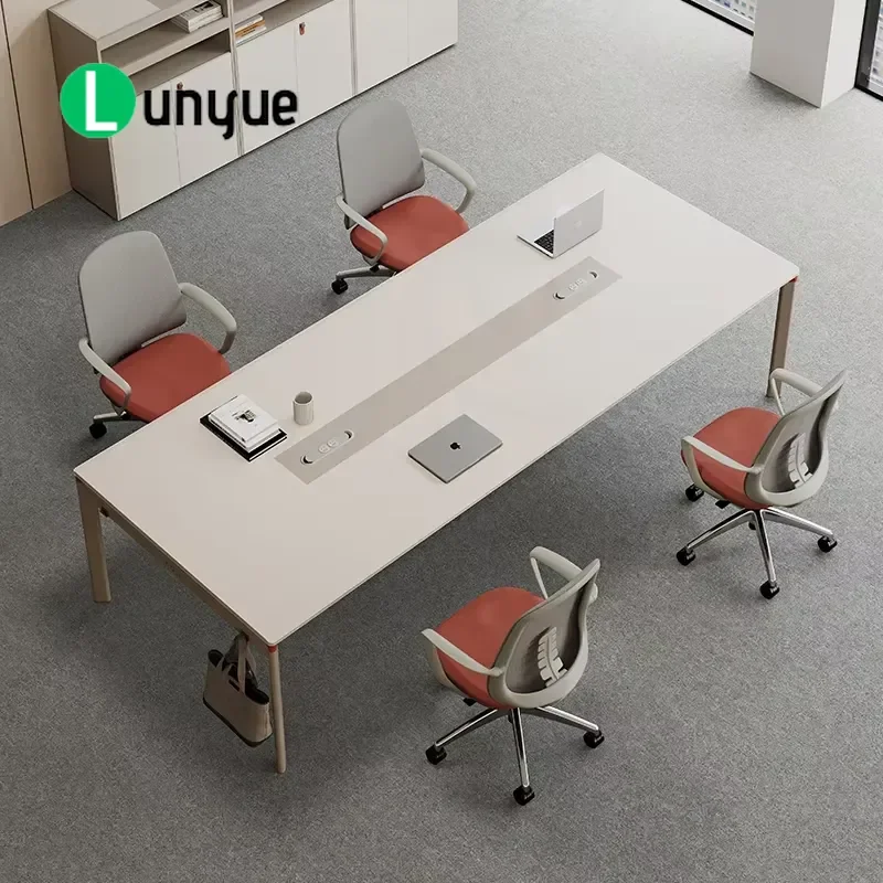 Modern Executive Conference Table 4-6 Seats Lightweight Modular Wooden Office Meeting Desk For Business Conference Room