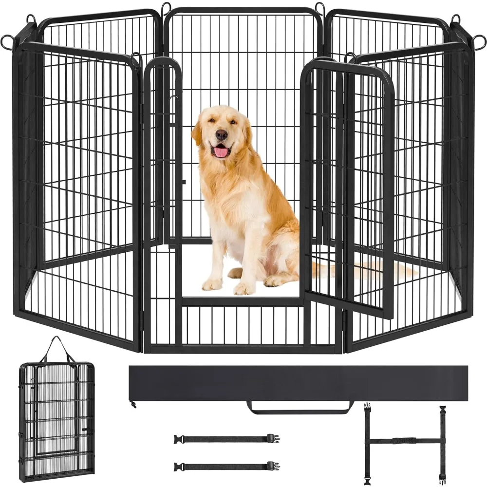 8 Panels Dog Playpen, Metal 40