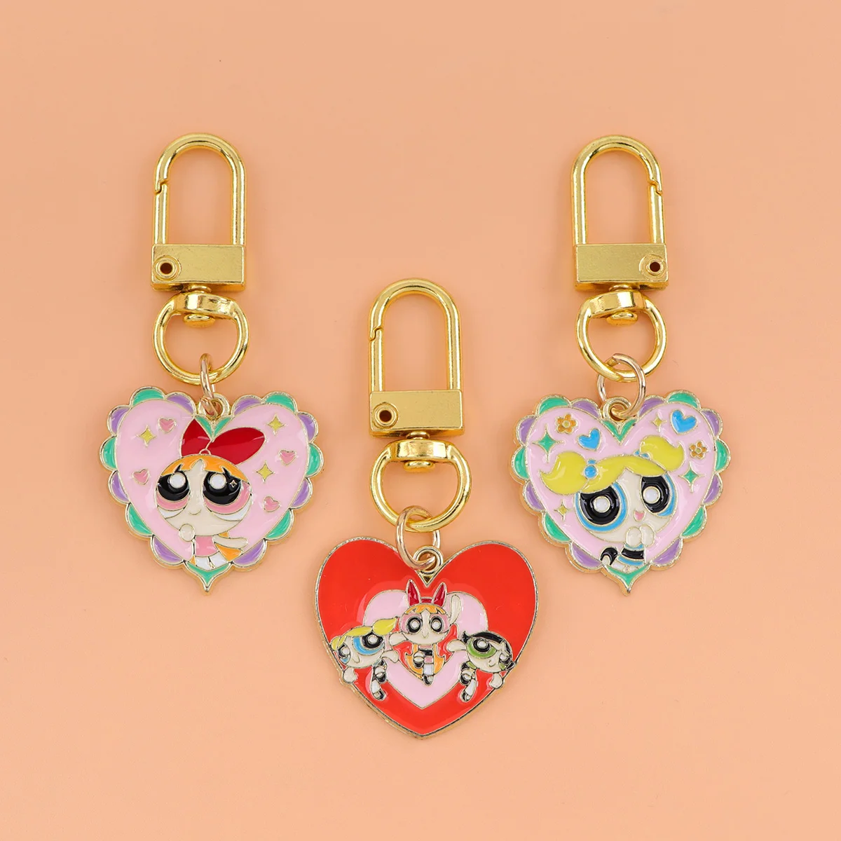 

Brave Girls Metal Keychain heart-shaped Car Key Decoration Backpack Men Women Accessories Fashion Keyring Gifts for Friends