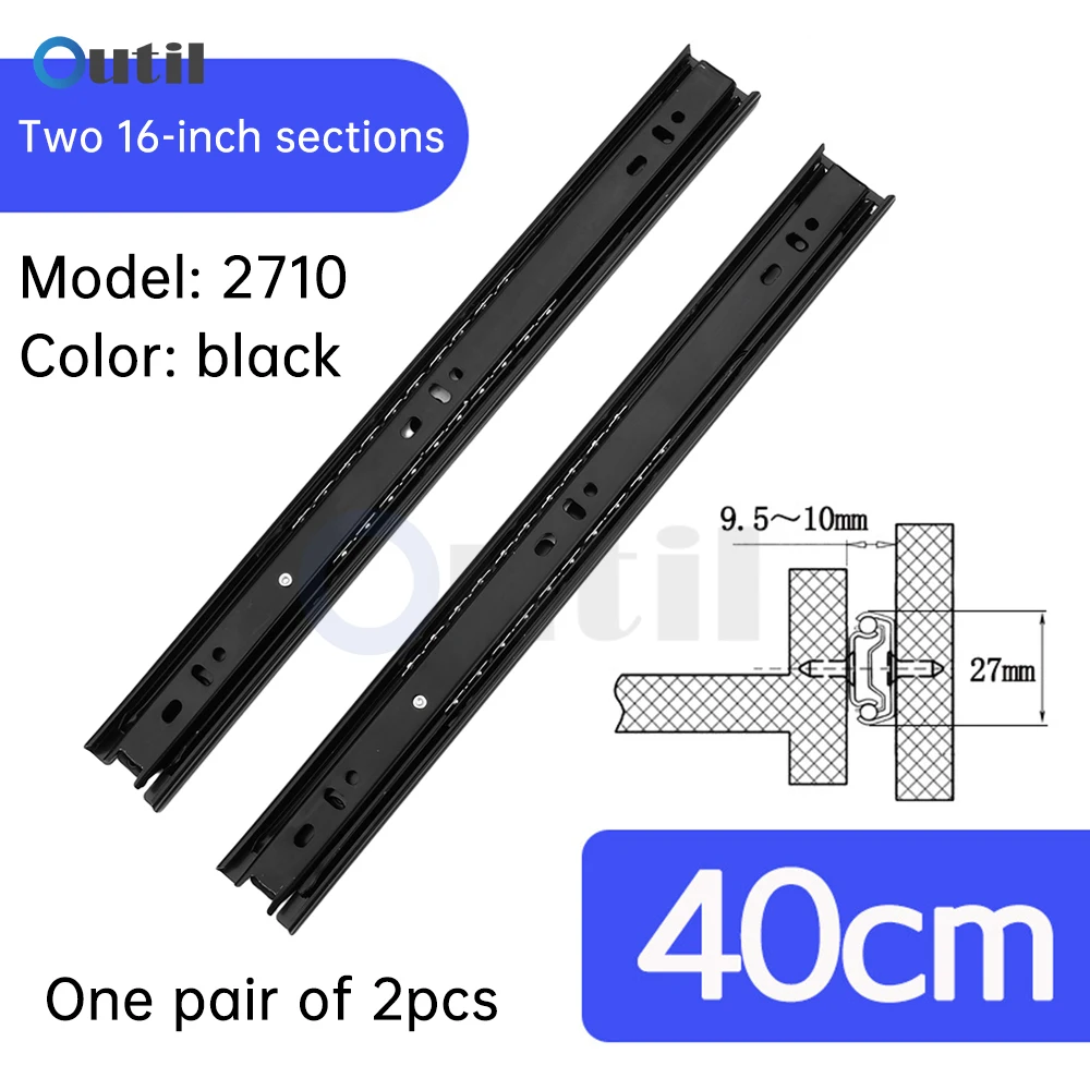 12/14/16 بوصة قسمين الشرائح درج المسار السكك الحديدية الباردة المتداول الصلب أدراج الشريحة 2 طريقة انزلاق المسارات أدوات الكمبيوتر #2