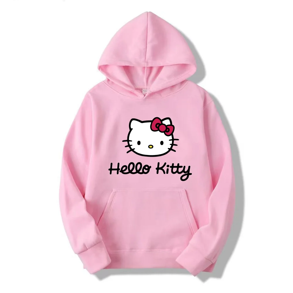 Hello Kitty Autumn Womens Hoodie Long-Sleeved Women\'s Sweatshirts Y2k Hoodies Clothes Casual Female Hoodies Sweatshirt Hot Sale