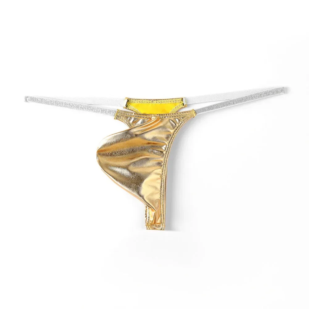 Mens Solid Color Underwear Oily Shiny Erotic Hombre TBack Shiny Sexy Thin Straps Mini Low Waist Slight Strech GStrings Fashion