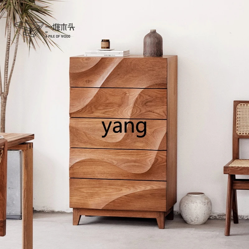 

YHM Five-Bucket Solid Wood Bedroom Storage Modern Cabinet