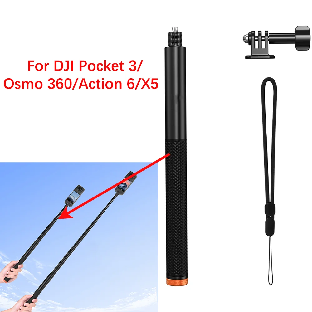

For DJI Pocket 3/Osmo 360/Action 6/X5 Extension Pole Selfie Stick and Mount Accessories
