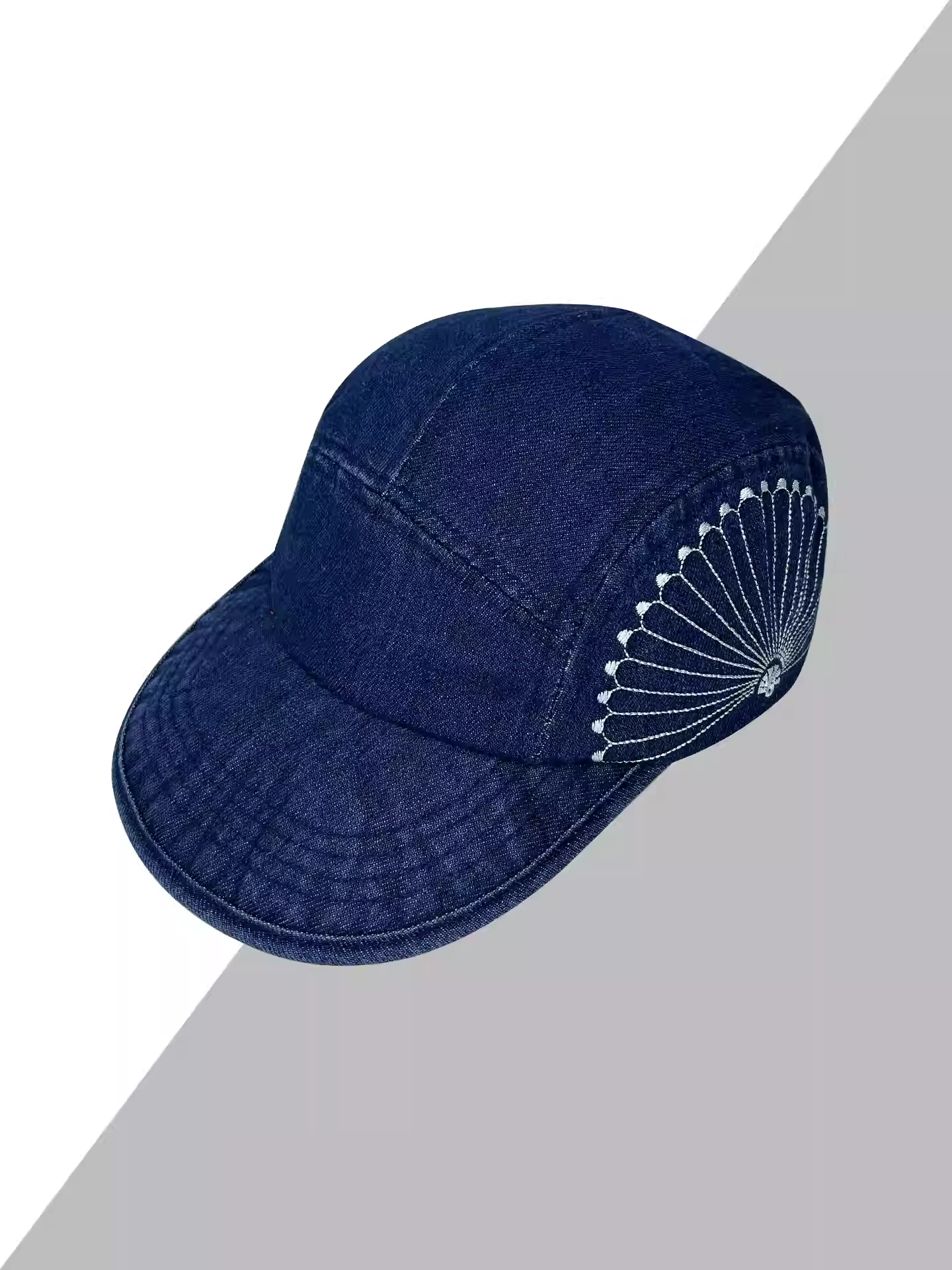 

Amikaji Washed Denim Baseball Cap with Side Embroidery Outdoor Hip-hop Headband Duckbill Cap