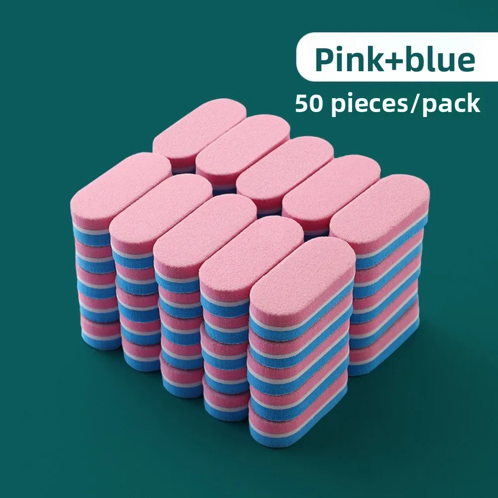 ตะไบเล็บมินิแบบใหม่ 50 ชิ้น บล็อกขัดเงาฟองน้ำ DIY สองด้าน อุปกรณ์ทำเล็บ เครื่องสำอาง