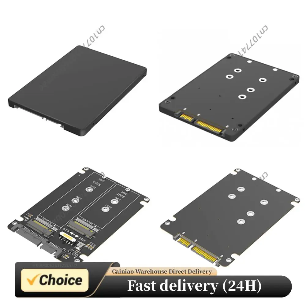 

Адаптер Dual B+M Key M.2 NGFF SSD для 2.5 SATA III, карта-адаптер M2 NGFF для SATA, 6 Гбит/с, без драйверов, с пластиковым корпусом