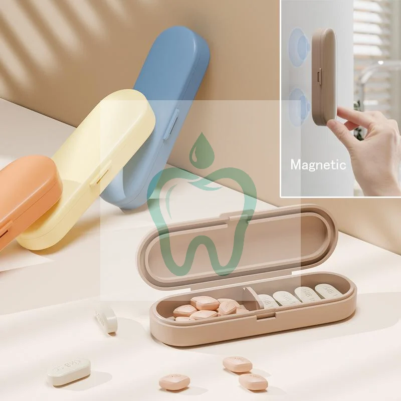 Ultra Mini Portable Medicine Box Magnetic Suction Dispensing Box Portable Special Small Medicine Box Sealed And Light