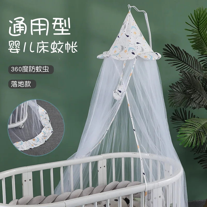 Mosquito Net Baby Stroller Summer Floor Thin Full-cover Closed Round Hanging Baby Bed Princess Style Without Stand