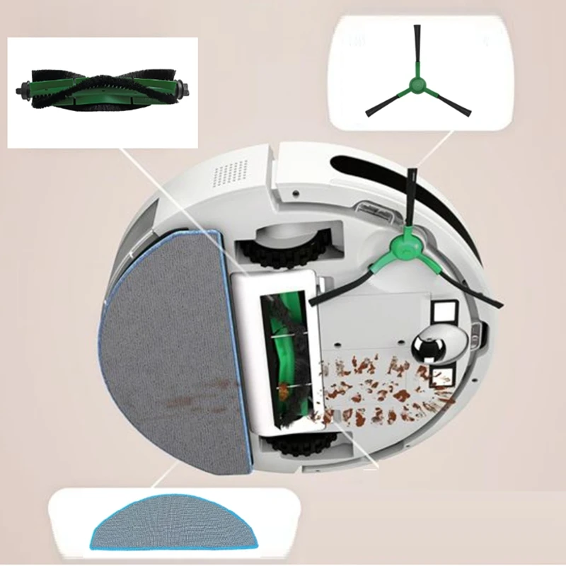 Accessories Kit For Irobot Roomba Combo Essential / Vac Essential Robot Vacuum Cleaner Main Side Hepa Filter Mop Parts