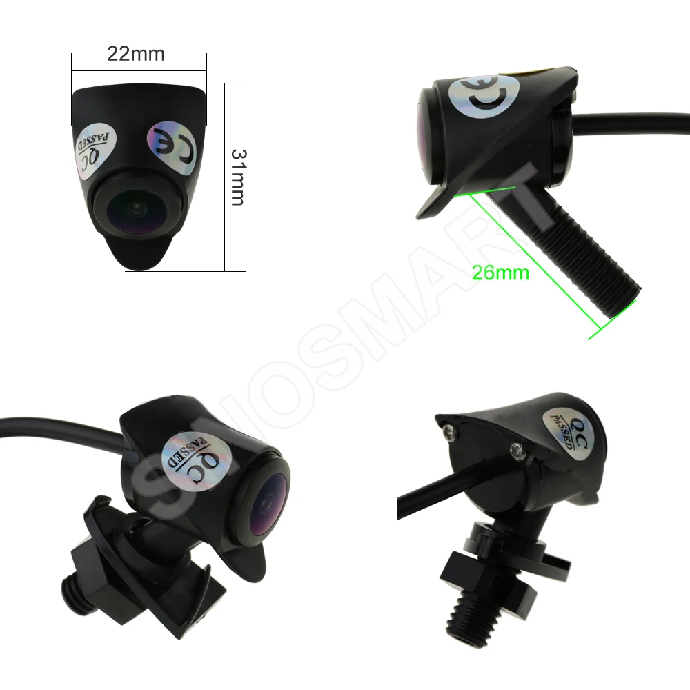 SINOSMART Front View CVBS Camera for Toyota RAV4 Prado Camry EZ Highlander Corolla Auris Logo, Waterproof, OEM Android Screens