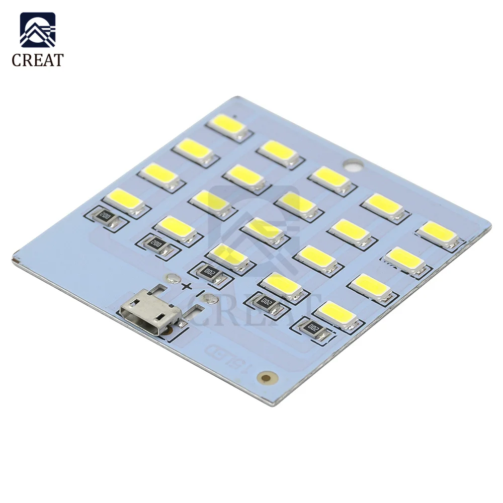 High Quality 5730 smd 5V 430mA~470mA White Mirco USB 5730 LED Lighting Panel Emergency Light 1210 Resistance