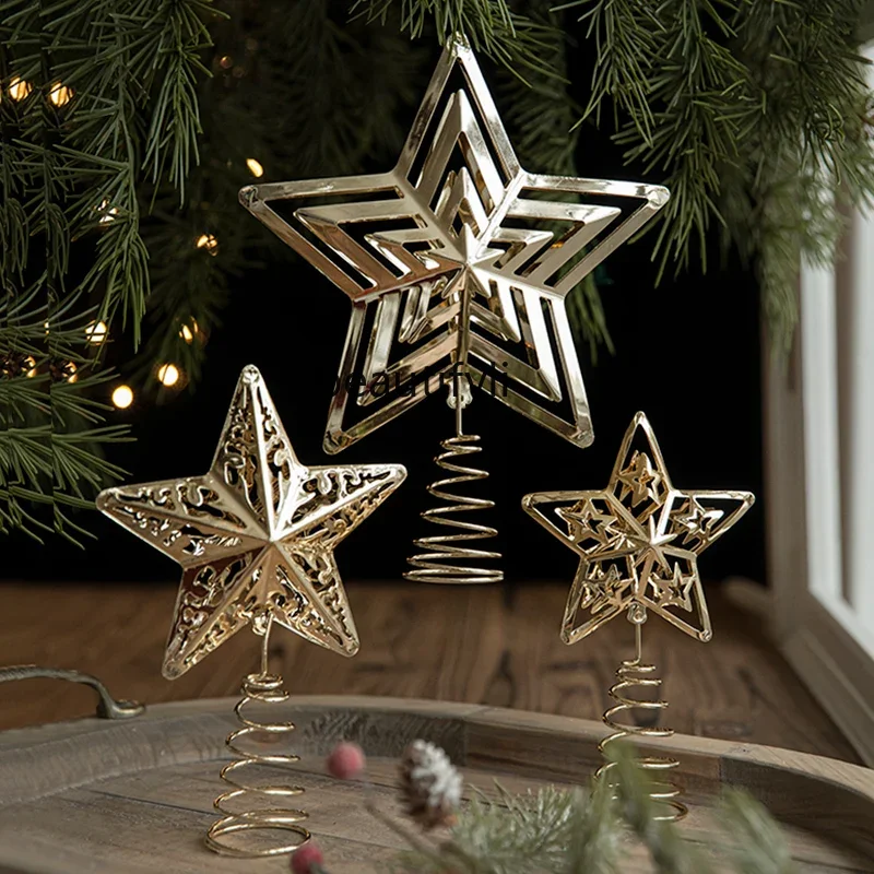 

Christmas decoration Christmas tree gold wrought iron tree top star electroplating process decoration