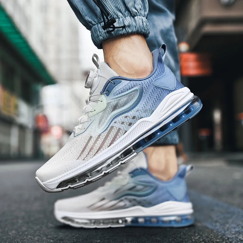 أحذية رياضية كاجوال للرجال قابلة للتنفس، أحذية رياضية فاخرة بدون كعب أنيقة - أحذية سباق مريحة للرجال